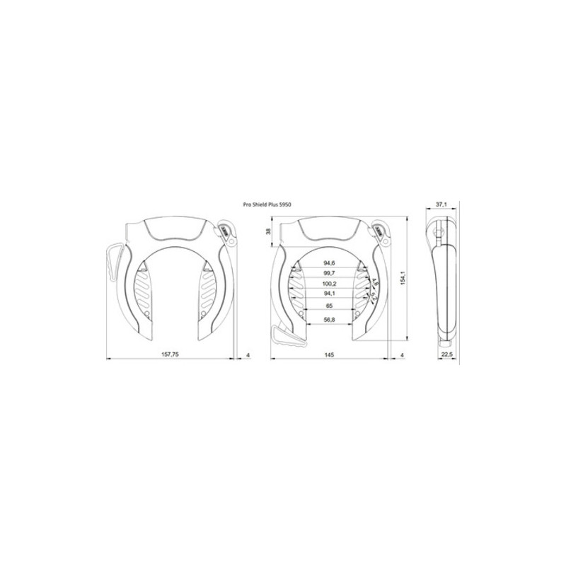 ABUS ANTIVOL DE CADRE  PRO SHIELD 5950 NR + CHAINE 6KS/100 + ST 5950
