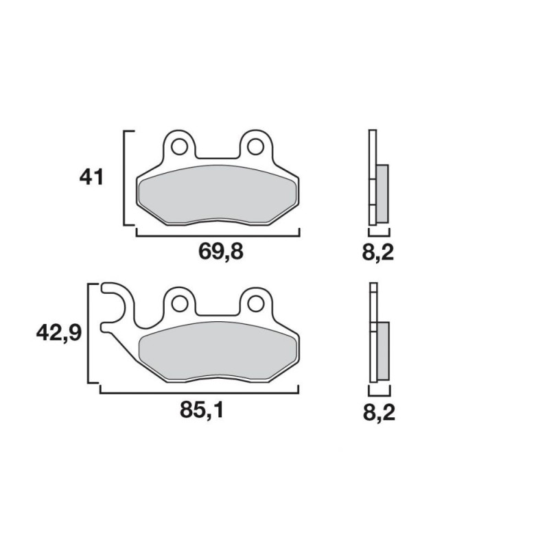 BREMBO PLAQUETTE SINTER AVANT/ARRIERE X9 250/500/ -03/SKYLINER