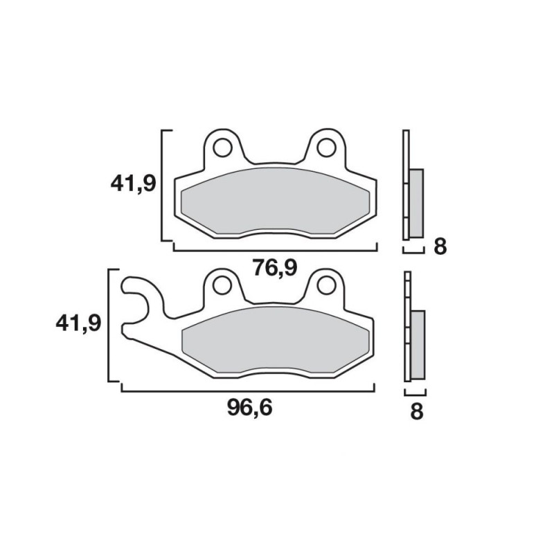 BREMBO PLAQUETTE ARRIERE HONDA 400/600 SILVER WING  KYMCO 500/700 09-