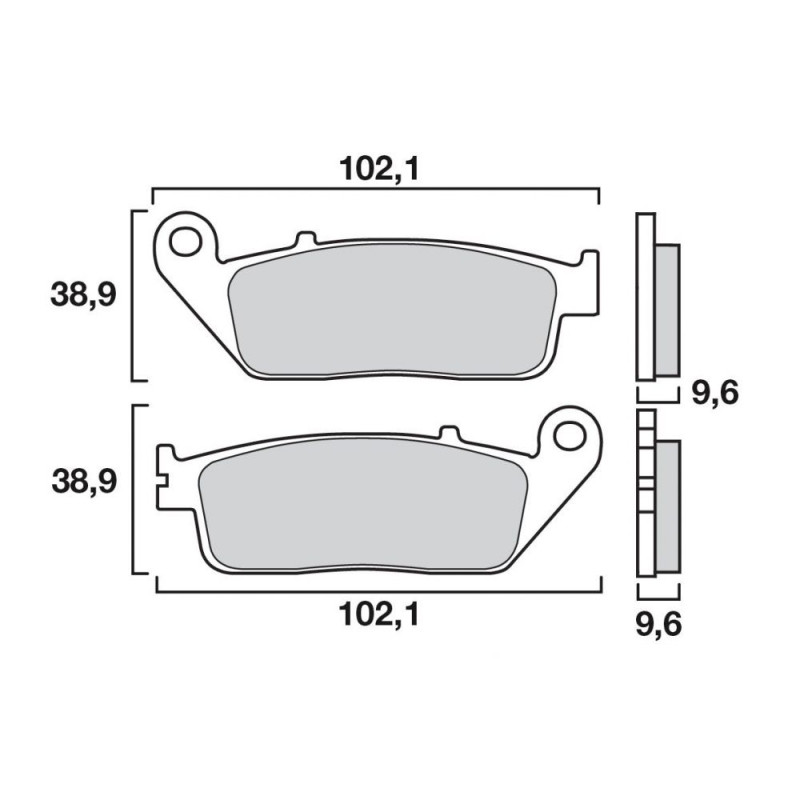 BREMBO PLAQUETTE AR XTZ 750 / DR 800   KS10 EPAISSEUR 9,2