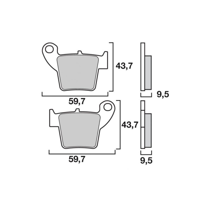 BREMBO PLAQUETTE CROSS CR125/250 /CRF450 2002   HO49/MX1