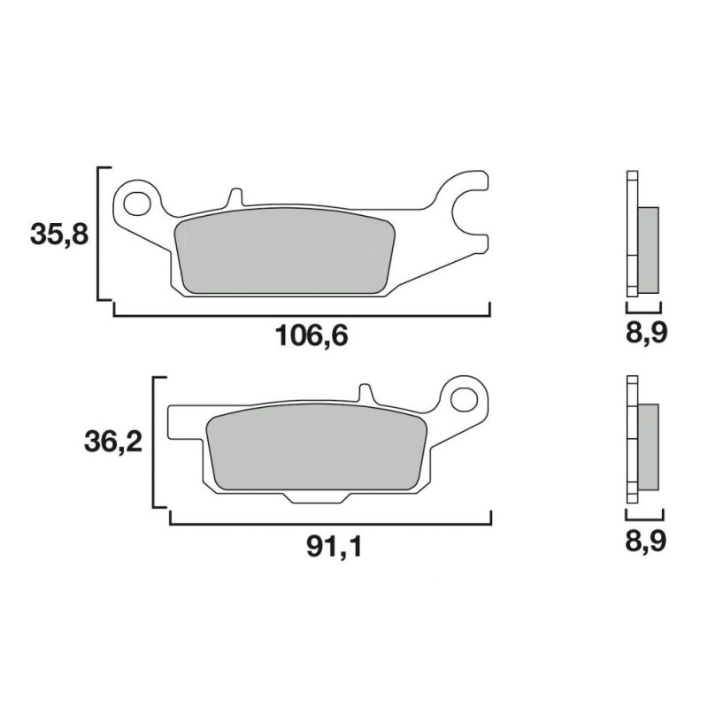 BREMBO PLAQUETTE CROSS QUAD YAM 700 YFM 07- ARRIERE GAUCHE