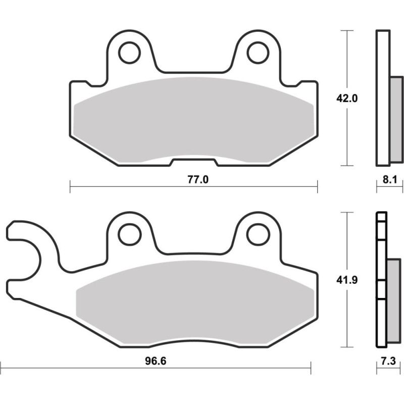 BREMBO PLAQUETTE ARRIERE GAUCHE YAMAHA WOLVERINE YXE 700/850 20-