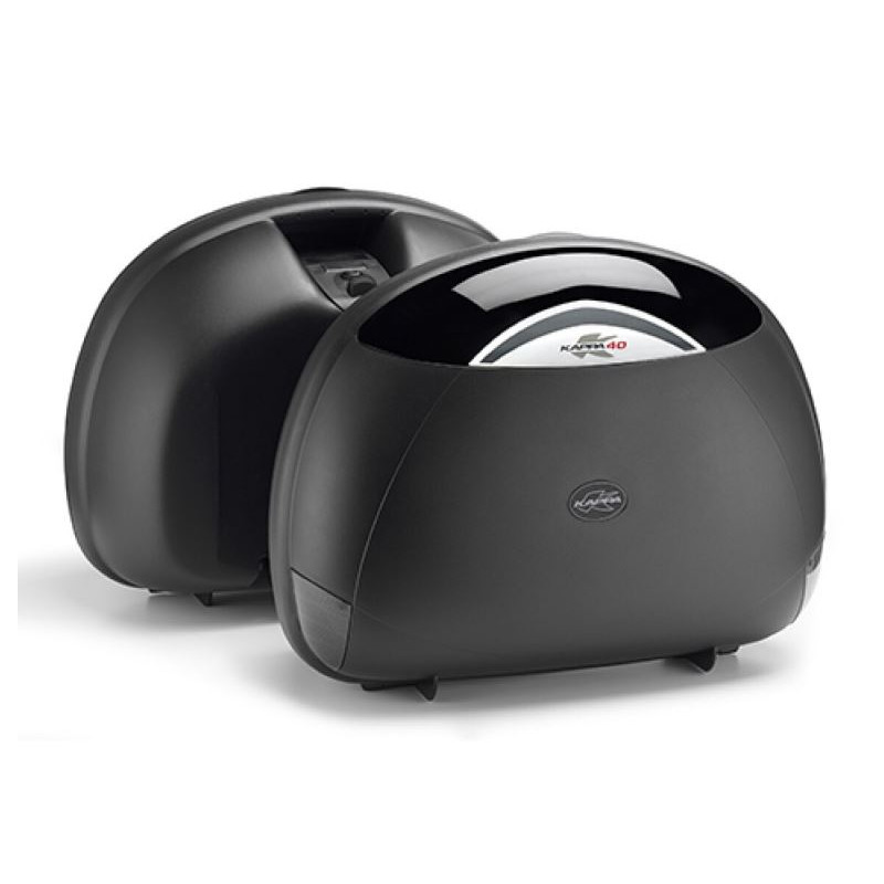 KAPPA PAIRE DE VALISES 40L NOIR CATADIOPTRE ROUGE (K40N2)