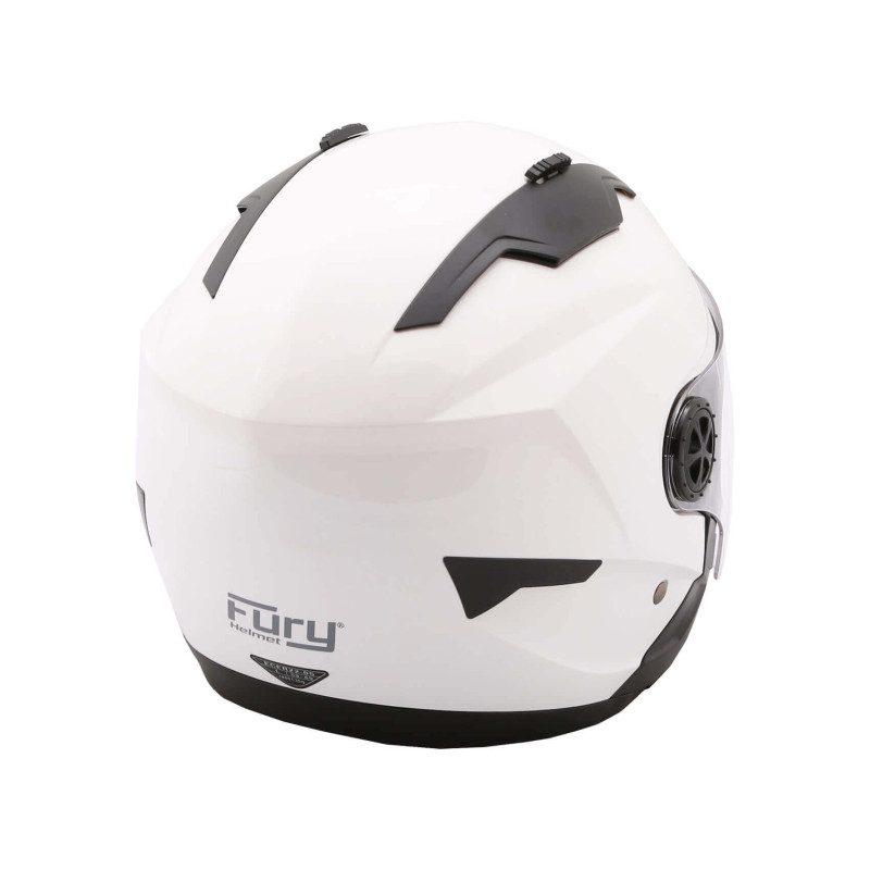 FURY CASQUE JET FAST BLANC AVEC VISIÈRE MIROIR OR