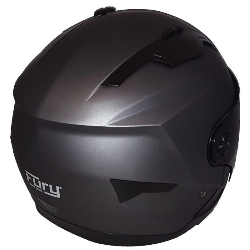 FURY CASQUE JET FAST GRIS MAT AVEC VISIÈRE MIROIR BLEU