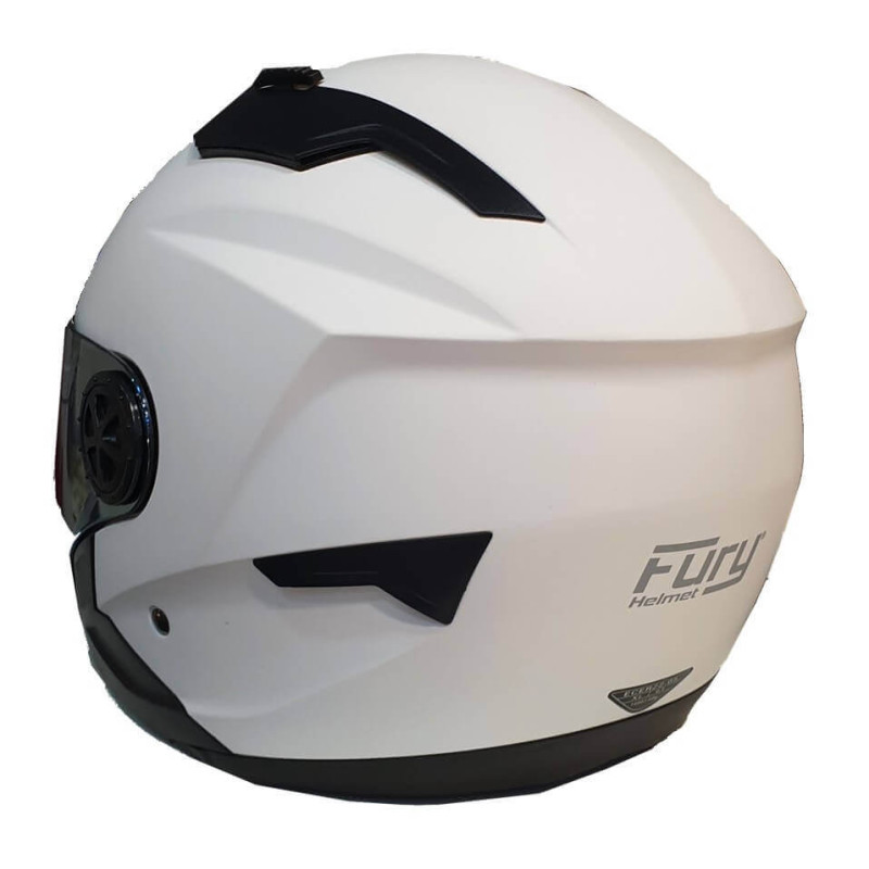 FURY CASQUE JET RACE BLANC MAT AVEC VISIÈRE MIROIR IRIDIUM