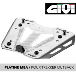 Givi M8B Kit Plaques Aluminium Noir Pour Topcase Monokey - Charge Max 6kg