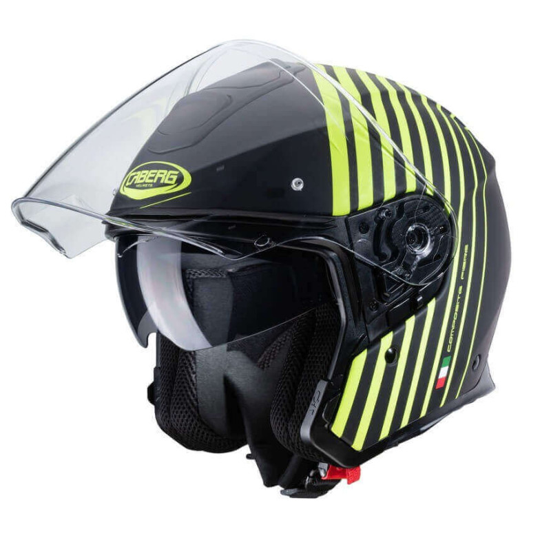 CABERG CASQUE JET FLYON BAKARI NOIR MAT JAUNE
