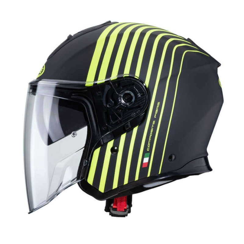 CABERG CASQUE JET FLYON BAKARI NOIR MAT JAUNE