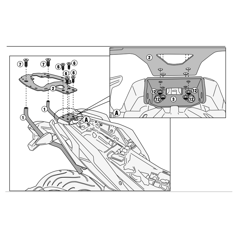 GIVI SUPPORT TOP MONOLOCK CASE BMW G310R -17 (SR5125)