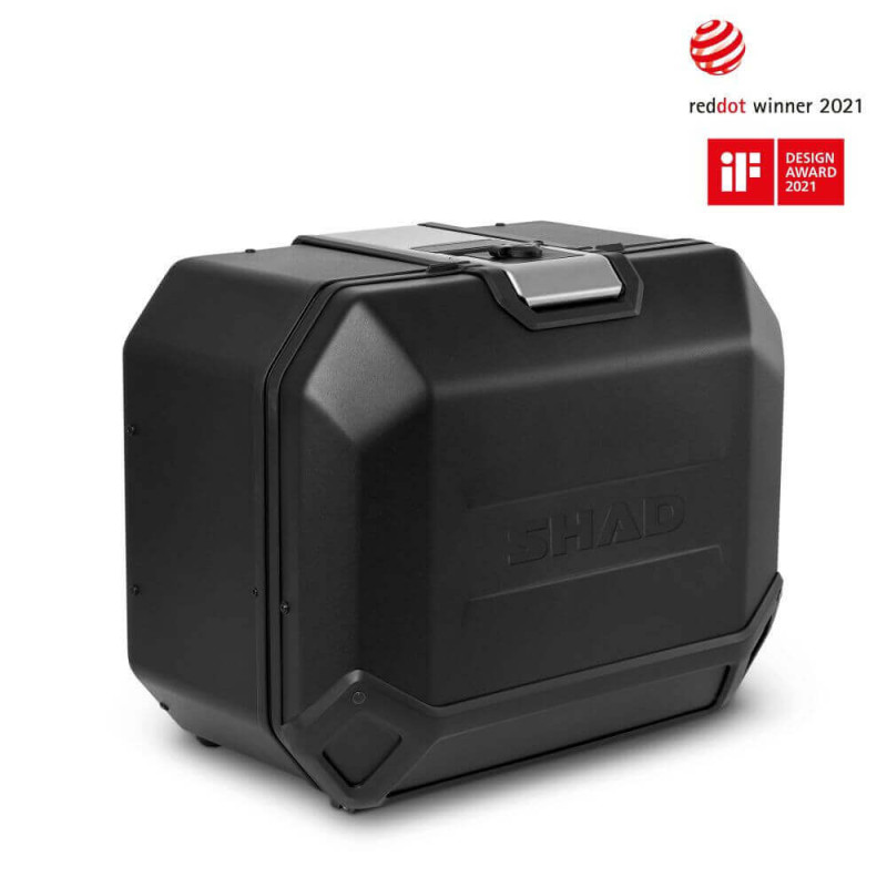 SHAD VALISE DROITE TR47R TERRA ALUMINIUM BLACK EDITION