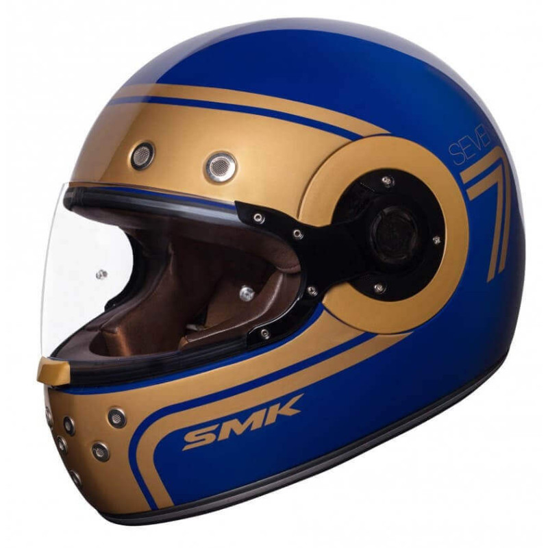 SMK CASQUE INTÉGRAL RETRO SEVEN BLEU OR