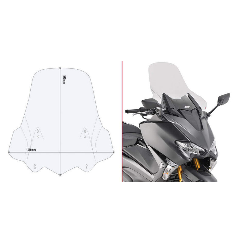 GIVI BULLE INCOLORE YAMAHA TMX 530 '17 ET 560 '20 (D2133ST)