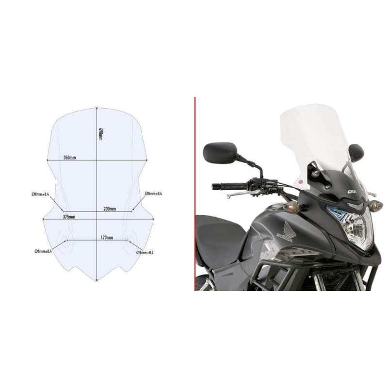 GIVI BULLE HONDA CB500X  '13 A 18 (D1121ST)