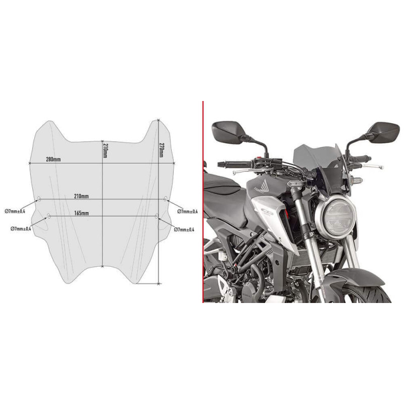 GIVI PARE BRISE HONDA CB125/300R '18 A 20 (A1164)