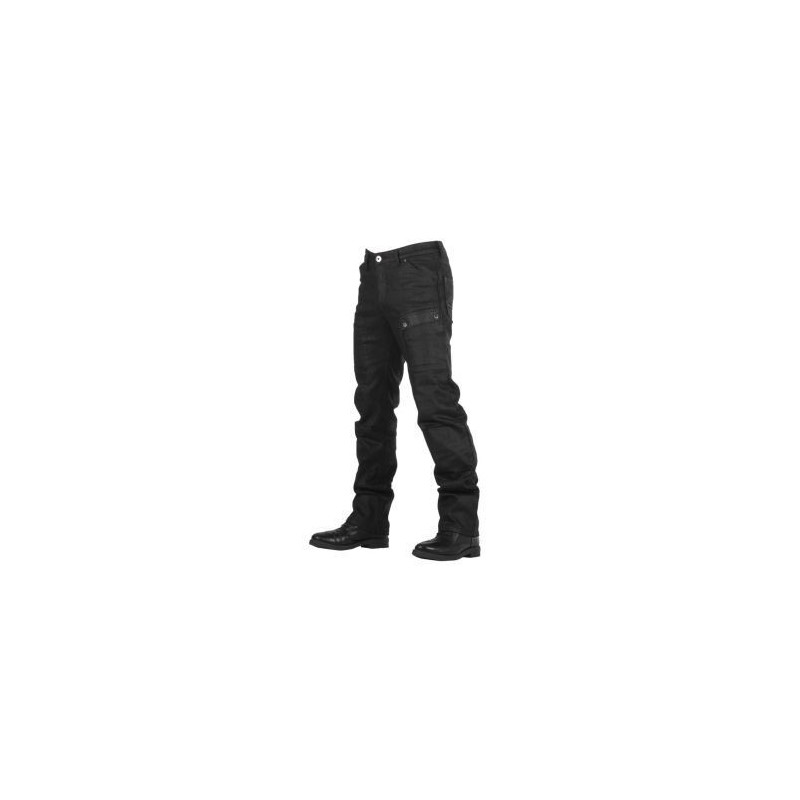 OVERLAP STURGIS NOIR WAXED JEANS Homologué Toutes routes