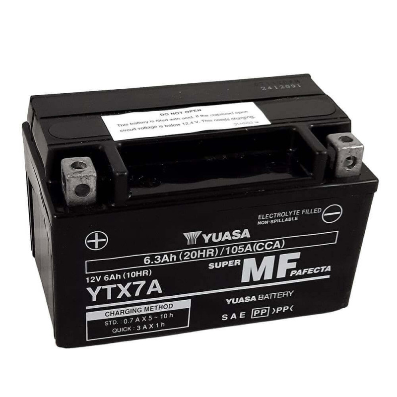YUASA BATTERIE YTX7A - SLA AGM (ACIDE REMPLI)