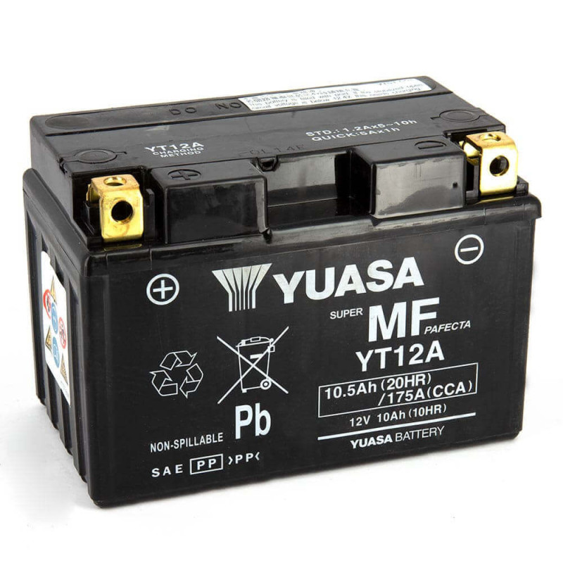 YUASA BATTERIE YT12A - SLA AGM (ACIDE REMPLI)