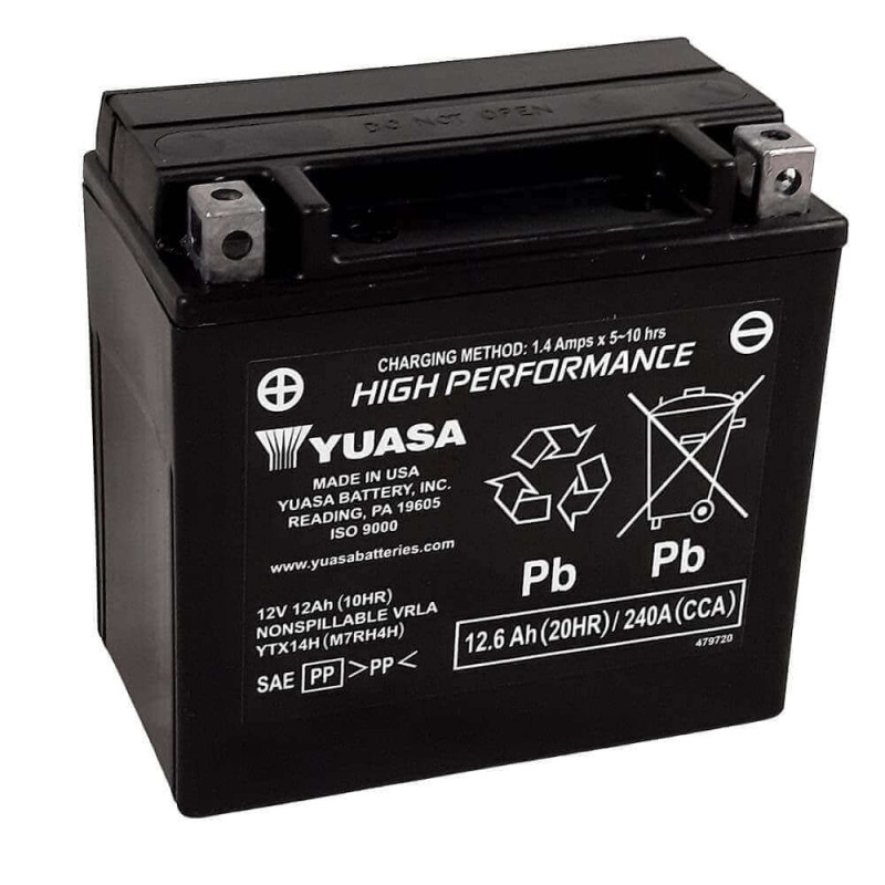 YUASA BATTERIE YTX14H - SLA AGM (ACIDE REMPLI)