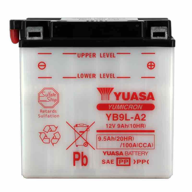 YUASA BATTERIE YB9L-A2 - SANS PACK ACIDE (NON INCLUS)