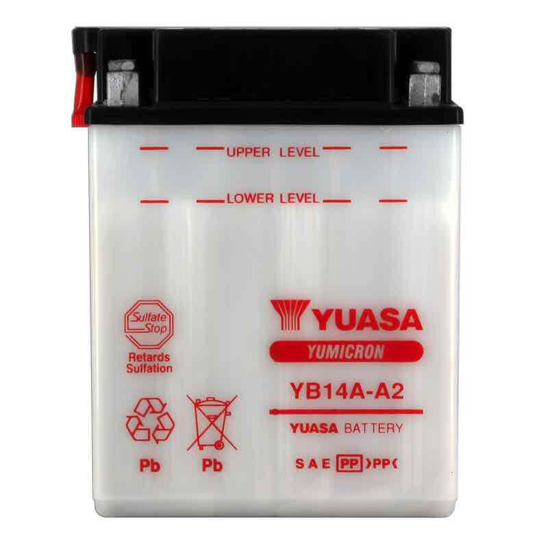 YUASA BATTERIE YB14A-A2 - SANS PACK ACIDE (NON INCLUS)