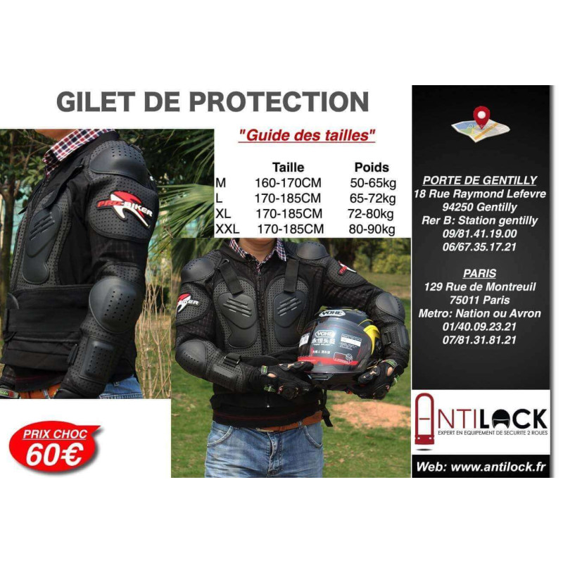 Gilet Armure de Protection Motard CE