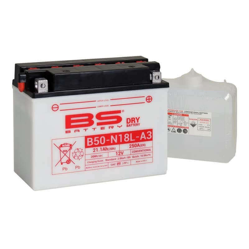 BS BATTERY BATTERIE B50N18L-A3 - AVEC PACK ACIDE (INCLUS)