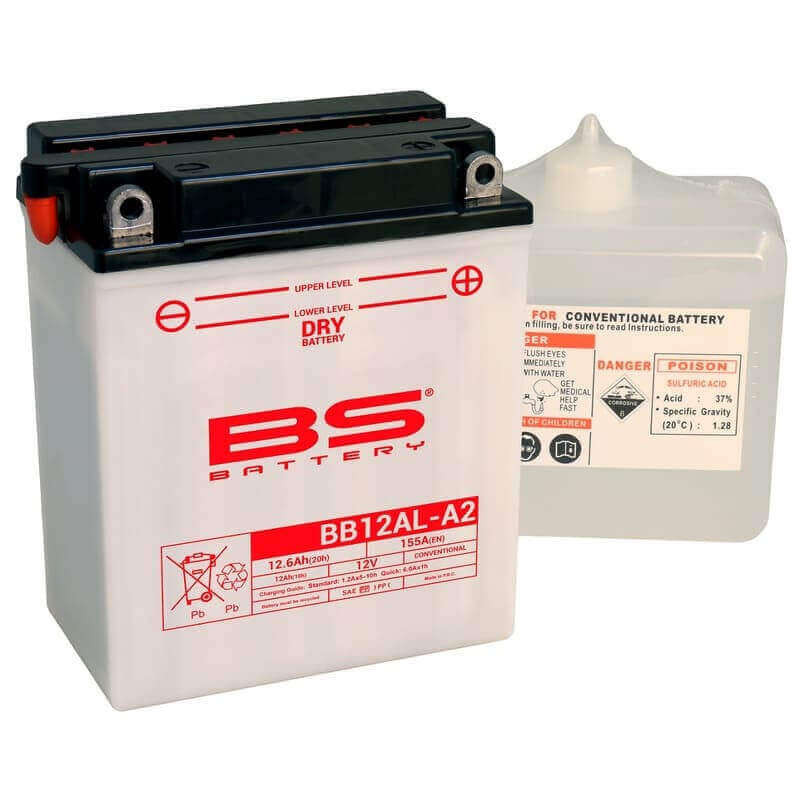 BS BATTERY BATTERIE BB12AL-A2 - AVEC PACK ACIDE (INCLUS)