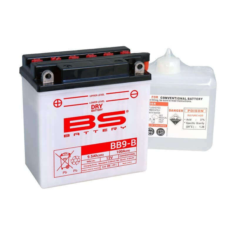 BS BATTERY BATTERIE BB9-B - AVEC PACK ACIDE (INCLUS)