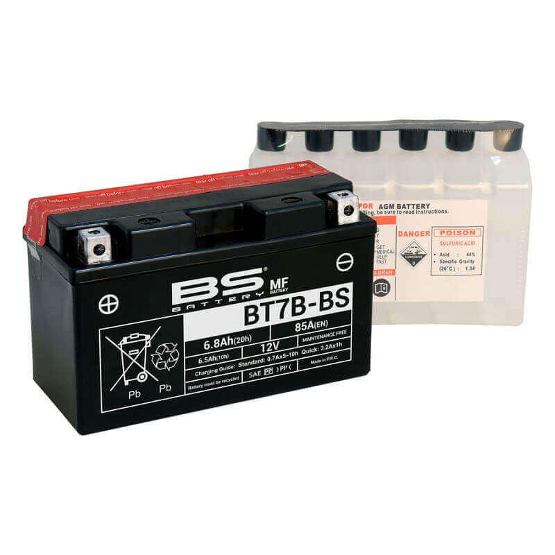 BS BATTERY BATTERIE BT7B - AVEC PACK ACIDE (INCLUS)