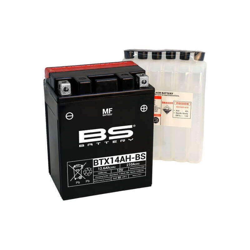 BS BATTERY BATTERIE BTX14AH - AVEC PACK ACIDE (INCLUS)