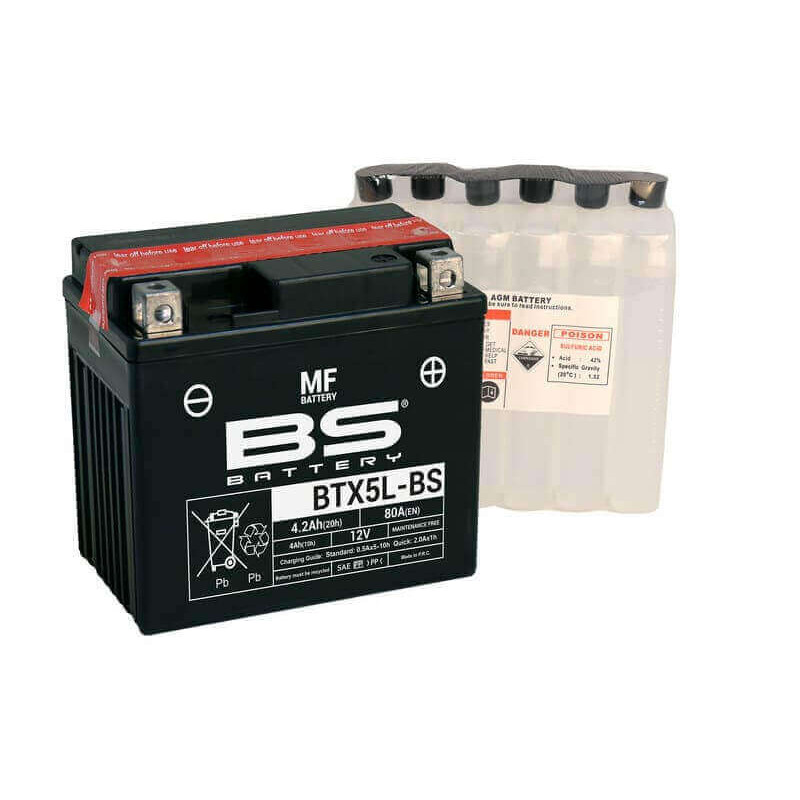 BS BATTERY BATTERIE BTX5L - AVEC PACK ACIDE (INCLUS)