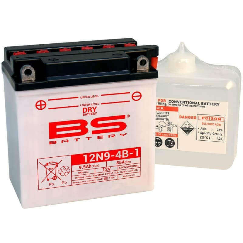 BS BATTERY BATTERIE 12N9-4B-1 - AVEC PACK ACIDE (INCLUS)