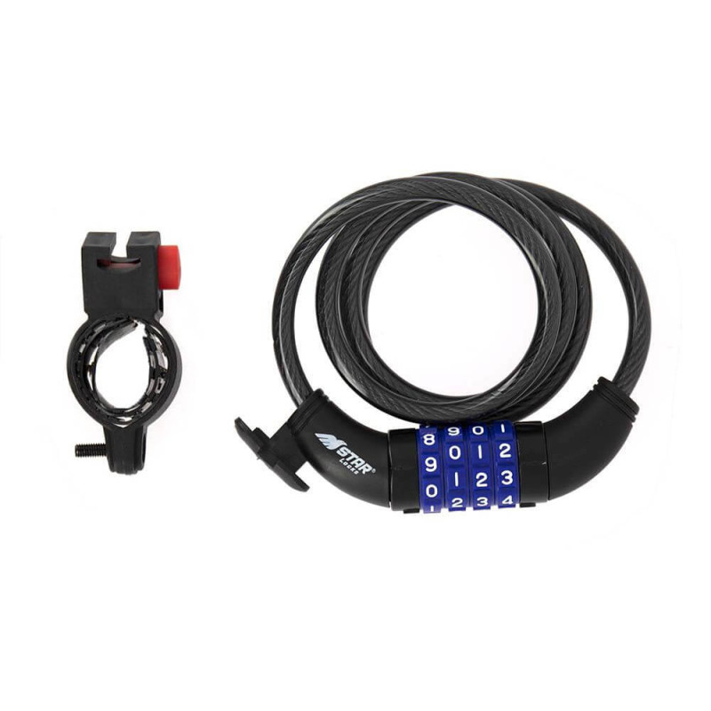 STAR LOCKS ANTIVOL CÂBLE À CODE POUR VÈLO - 0.65M