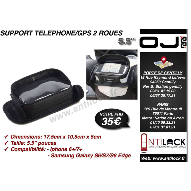 Support Telephone/GPS OJ Universel 5,5" Etanche/tactile