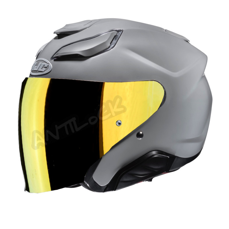 HJC CASQUE JET F31 AVEC VISIÈRE MIROIR OR