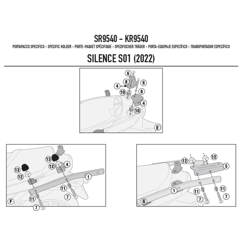 GIVI SUPPORT TOP CASE MONOLOCK SILENCE S01 (22) - SEAT MÓ 125 '22-23 (SR9540)