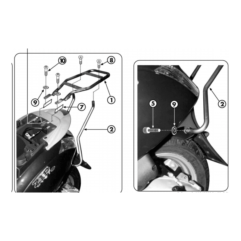 GIVI SUPPORT TOP CASE MONOKEY OU MONOLOCK PIAGGIO ZIP 50-125 (SR56)