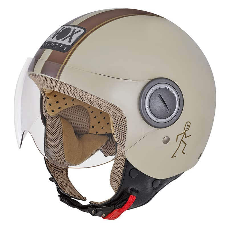 NOX CASQUE JET N210 CREME MARRON MAT