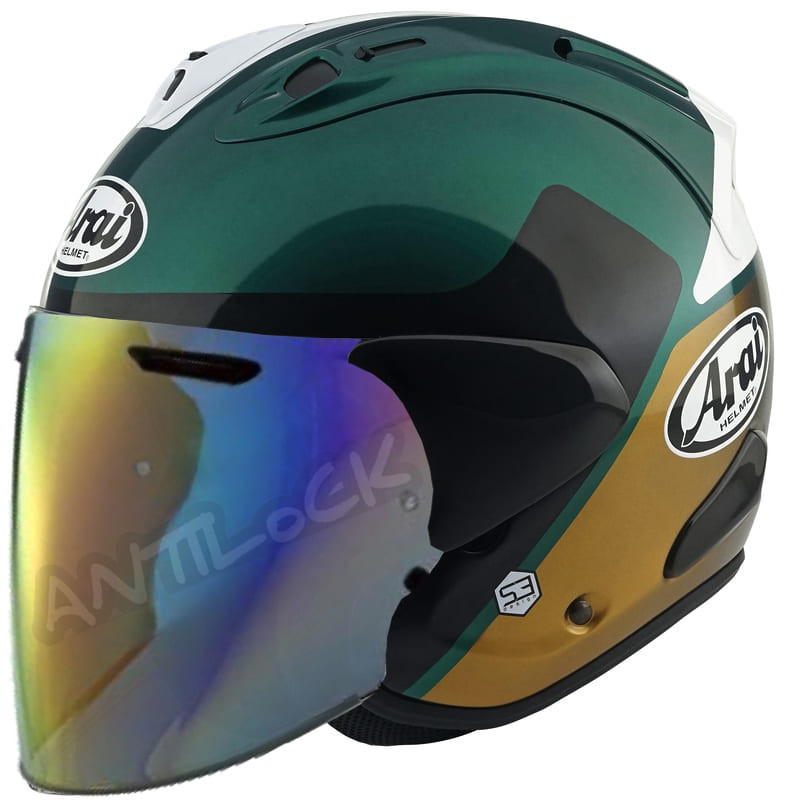 ARAI JET SZ-R VAS EVO LEGANTE VERT + VISIÈRE MIROIR ROUGE