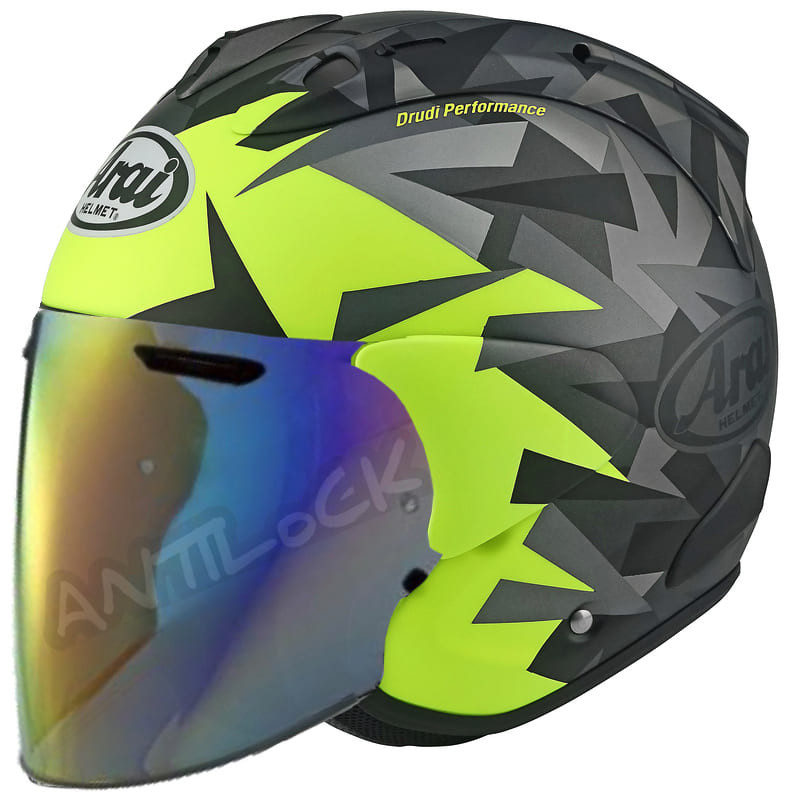 ARAI JET SZ-R VAS EVO MIMESIS JAUNE MAT + VISIÈRE MIROIR ROUGE