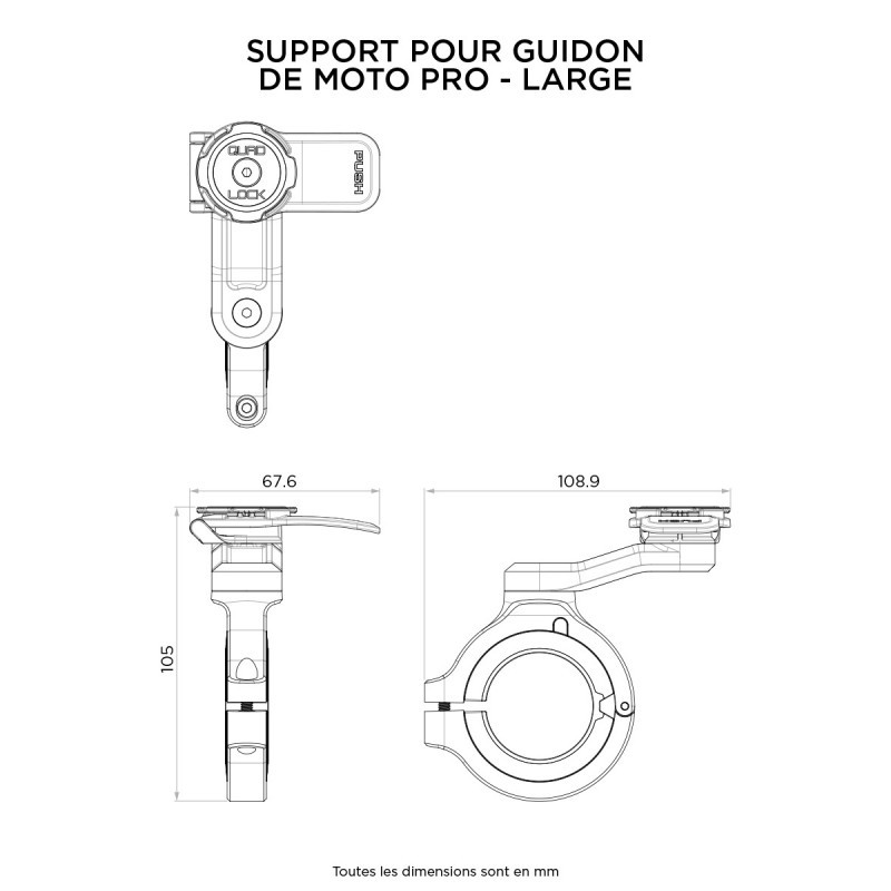 QUAD LOCK SUPPORT MOTO PRO LARGE