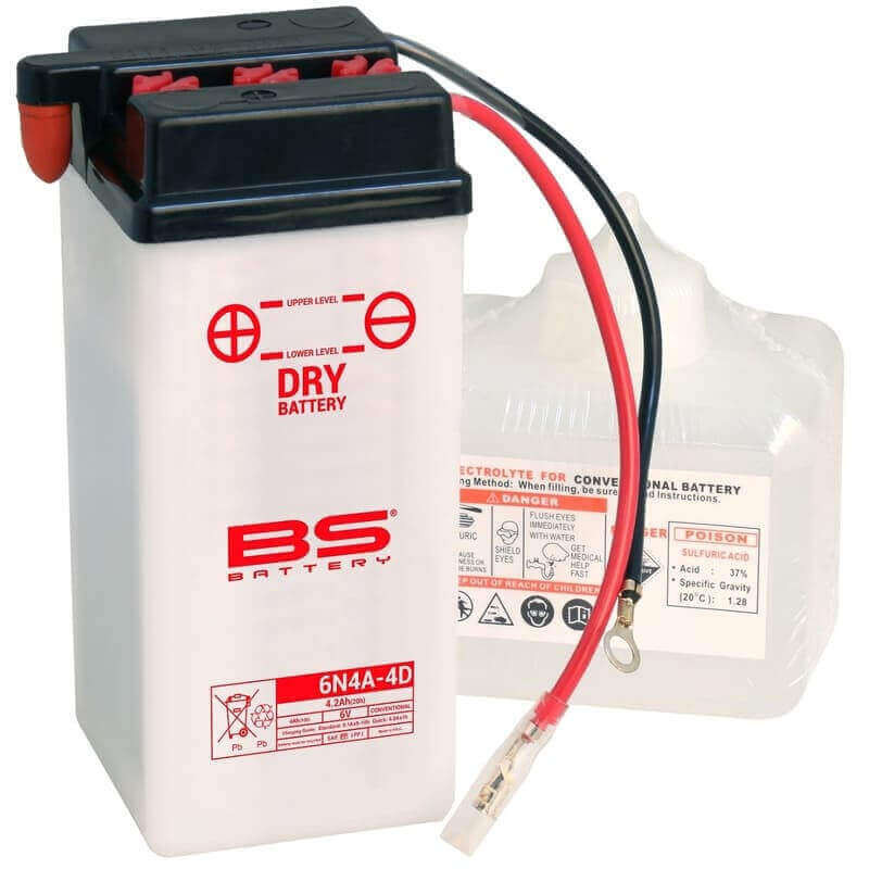 BS BATTERY BATTERIE 6N4A-4D - AVEC PACK ACIDE (INCLUS)