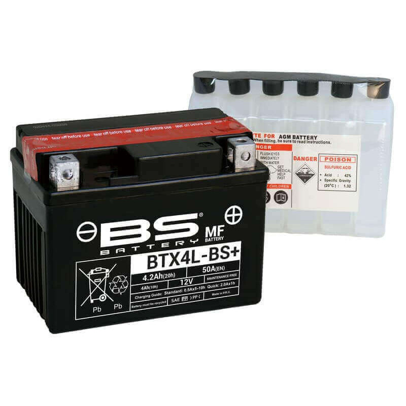BS BATTERY BATTERIE BTX4L - AVEC PACK ACIDE (INCLUS)