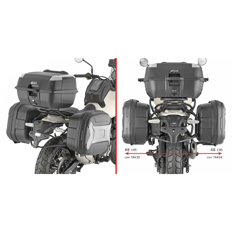 GIVI TOP CASE/VALISE PAIRE TREKKER MONOKEY VERSION LITE PLASTIQUE INSERT GRIS 35L (TRK35BNPACK2)