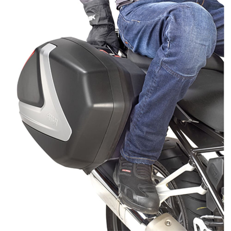 GIVI PAIRE DE VALISE MONOKEY 37L NOIR/ARGENT/FUME (V37NT)