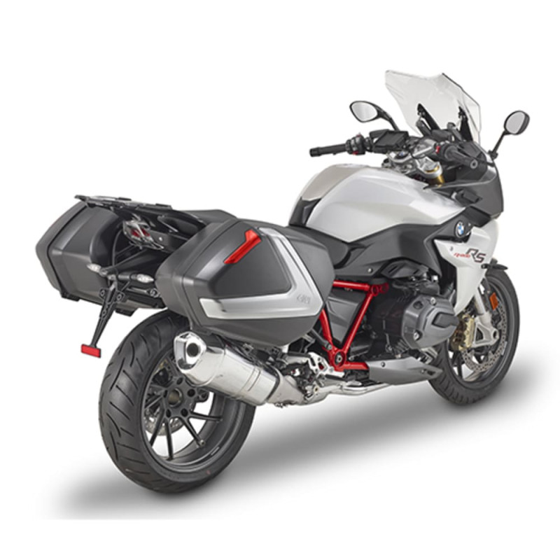 GIVI PAIRE DE VALISE MONOKEY 37L NOIR/ARGENT/ROUGE (V37N)