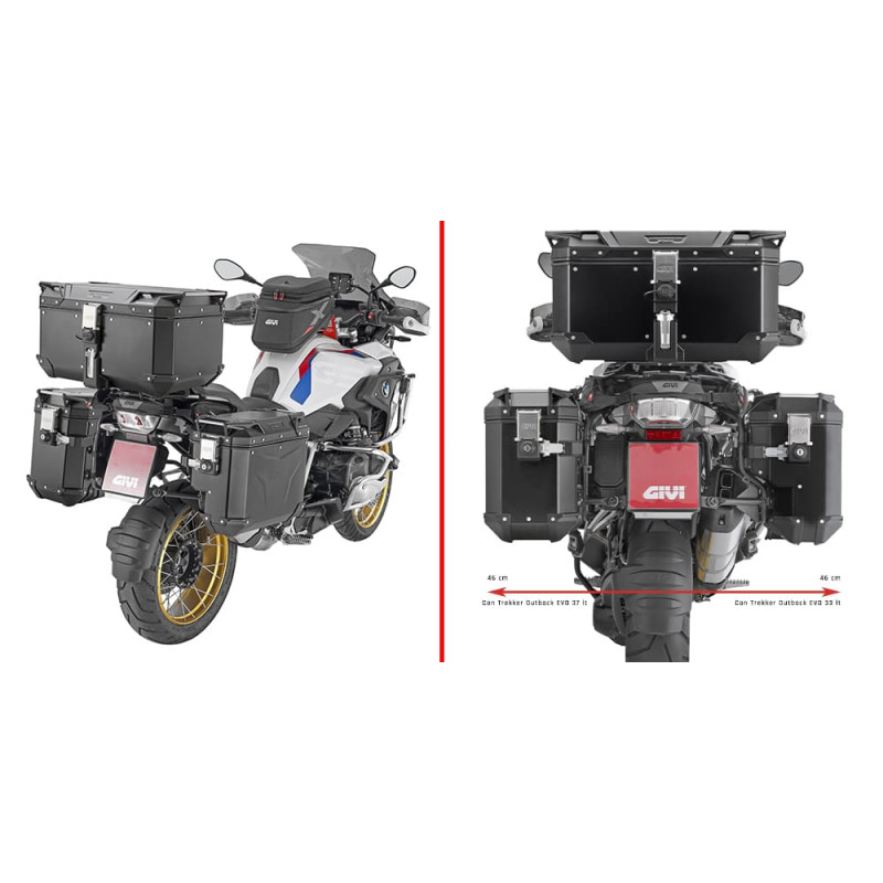 GIVI SUP VALISE MONOKEY OUTBACK A DECROCHEMENT (VAL. DROITE) OBKES BMW1250GS (PLOS5108CAM)