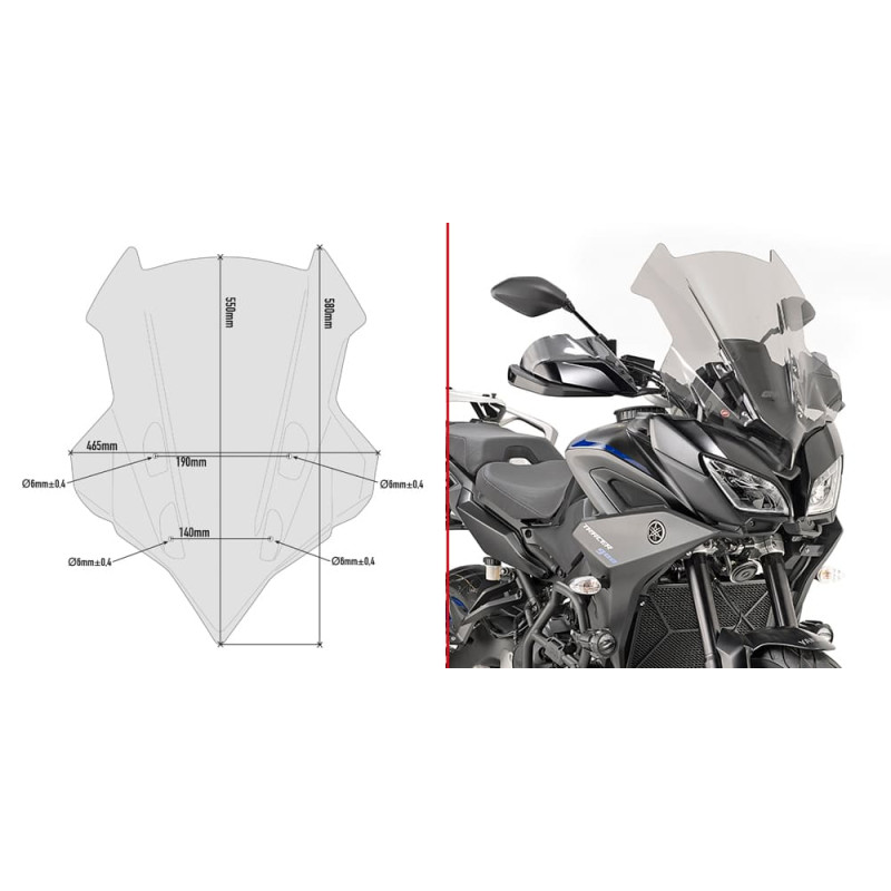 GIVI BULLE YAMAHA TRACER 900 / TRACER 900 GT 18 (D2139S)